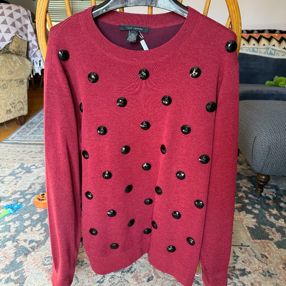 MARC JACOBS F/W 2011 Wool Sweater Polka Dot, XL - Runway Collection, NWT